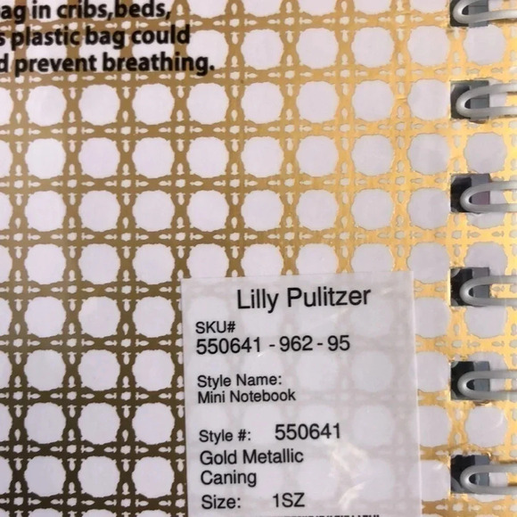 Lilly Pulitzer mini notebook Gold Caning New in Package - Picture 5 of 5
